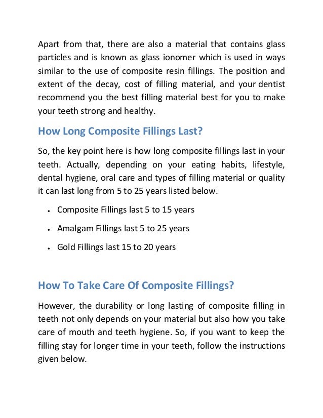 How Long Composite Fillings Last And Take Care Of It 
