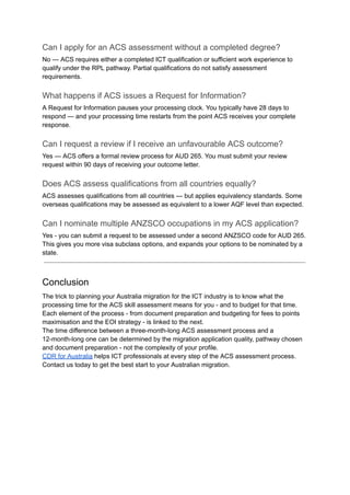 Comprehensive Guide to ACS Skill Assessment Processing Time and ...