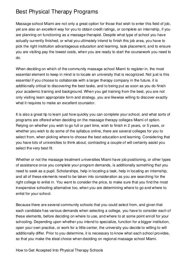 Best Physical Therapy Programs