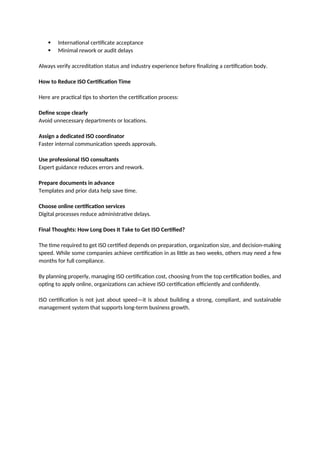 Iso Documents For Rework How Long Does It Take to Get ISO Certified.pdf