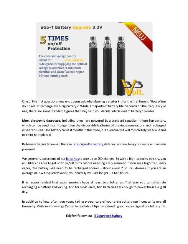 How long should an e cig battery last