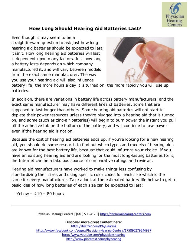 How Long Should Hearing Aid Batteries Last