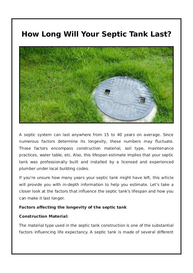 How Long Will Your Septic Tank Last? PDF