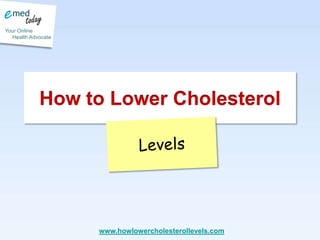 How to Lower Cholesterol Levels 
