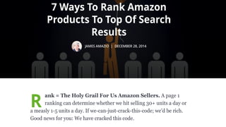 “How can I
rank well on an
e-commerce
platform?”
 