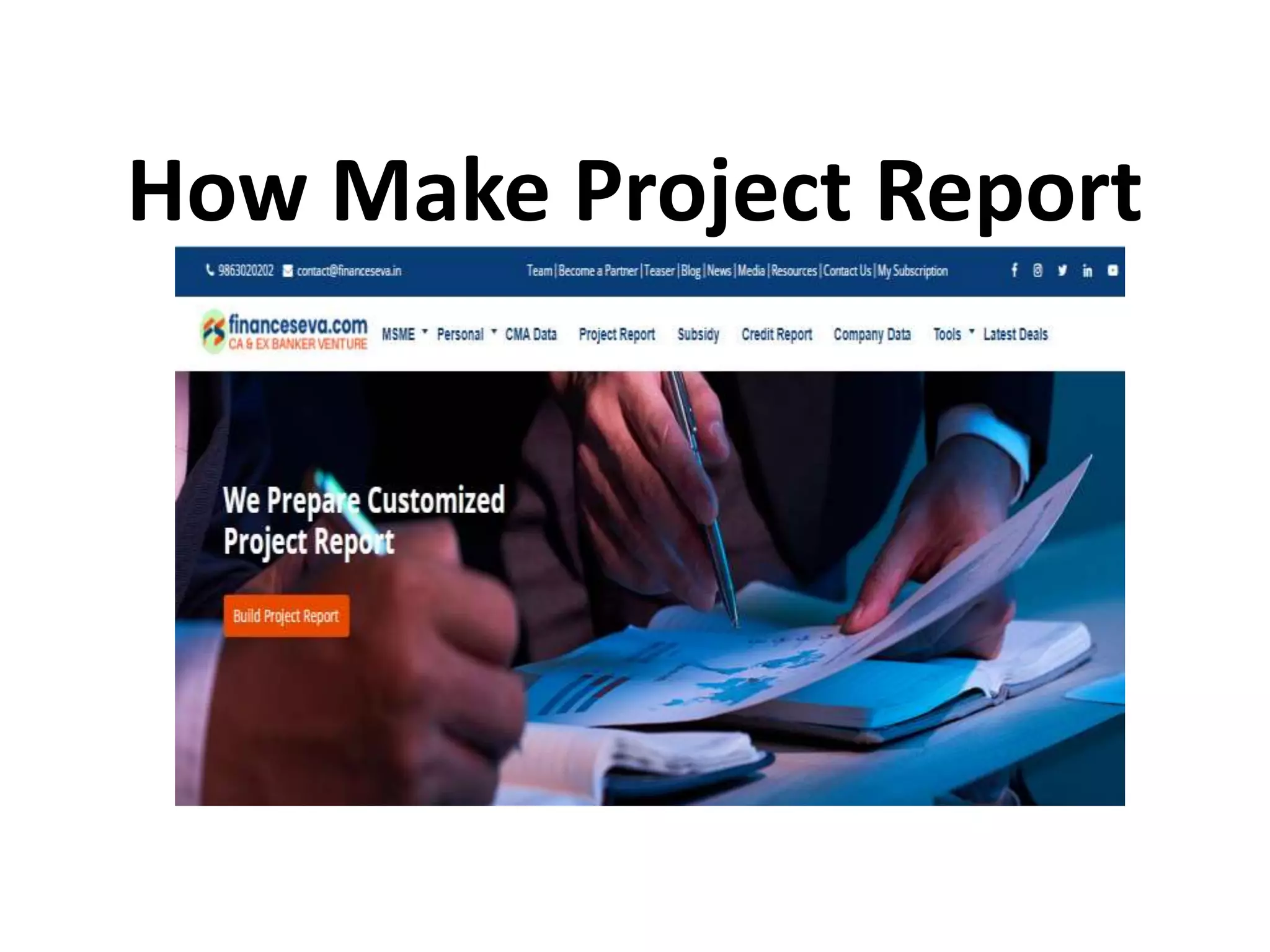 How Make Project Report | PPT image.