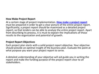 How Make Project Report | PPT