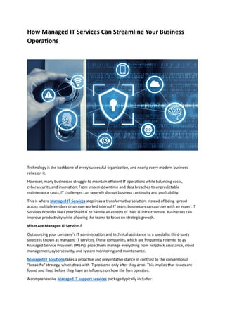How Managed IT Services Can Streamline Your Business Operations | PDF