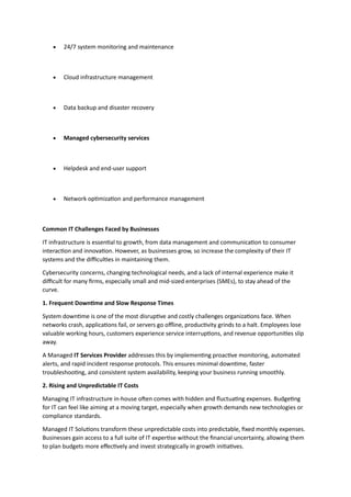 How Managed IT Services Can Streamline Your Business Operations | PDF