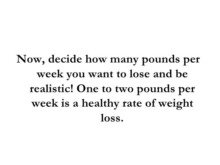 how much weight to lose per week numbers