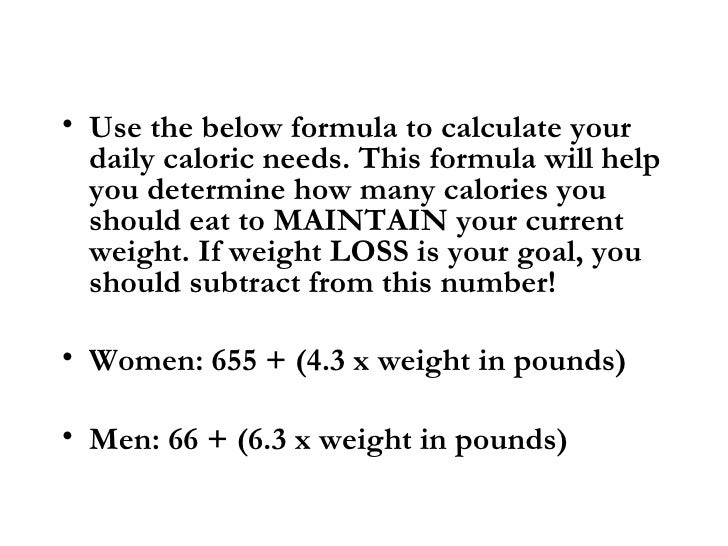 How many calories do you need to take in to maintain your weight?