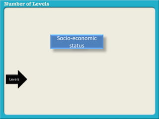 Levels 
Socio-economic 
status 
 