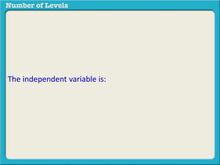 The independent variable is: 
 