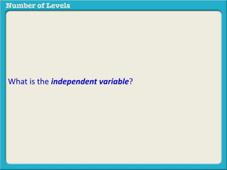 What is the independent variable? 
 