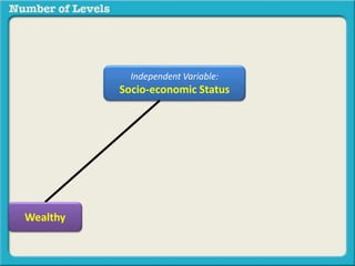 Independent Variable: 
Socio-economic Status 
Wealthy 
 