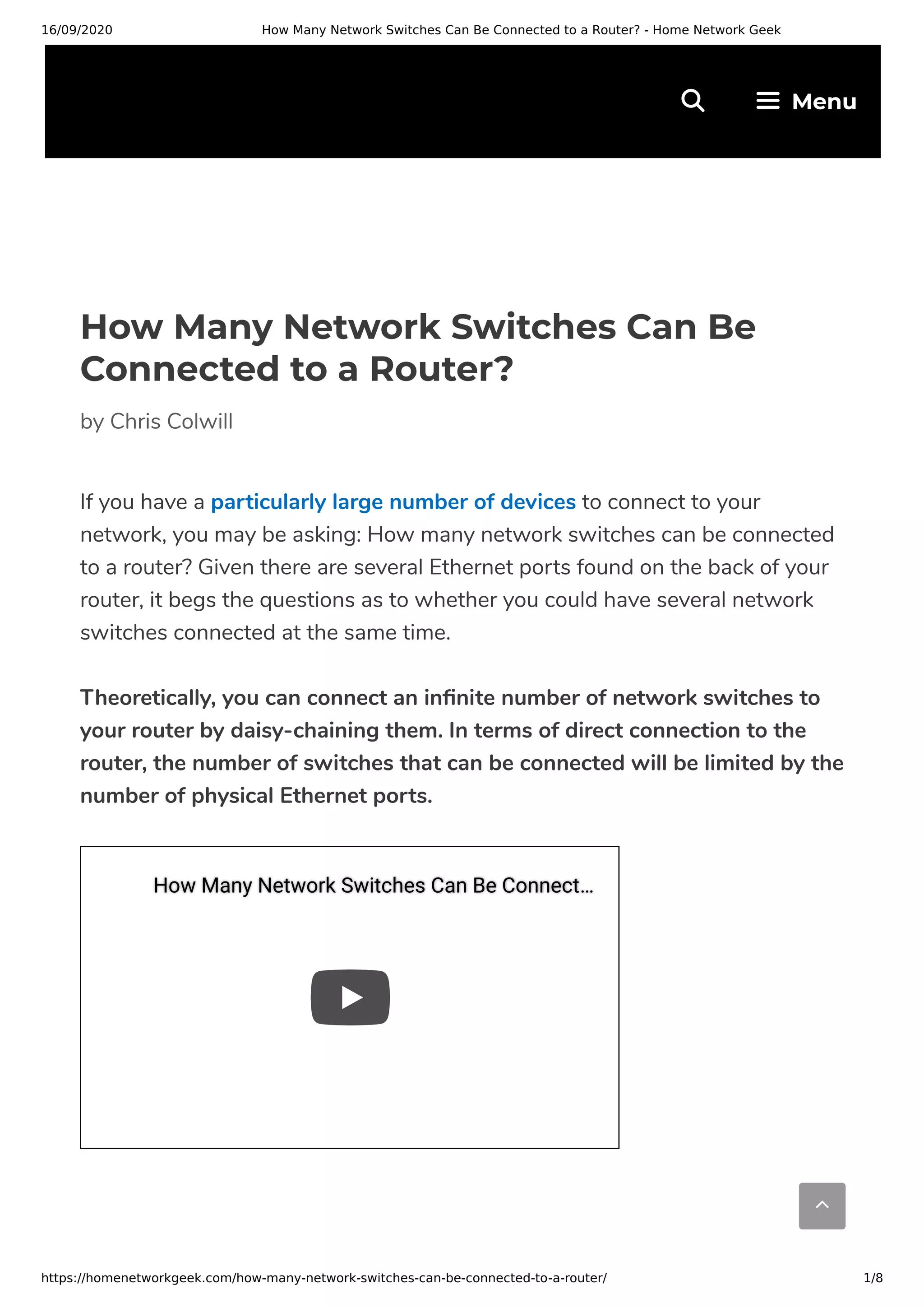 How Many Network Switches Can Be Connected to a Router Notes PDF