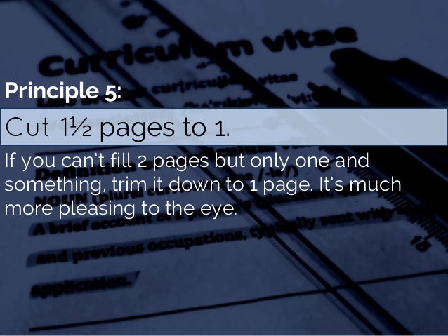 how many pages should my resume be 12 principles