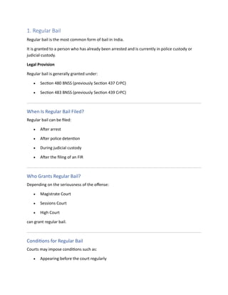 Different Types of Bail in India Explained Simply | PDF