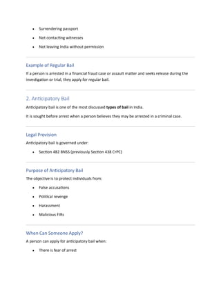 Different Types of Bail in India Explained Simply | PDF