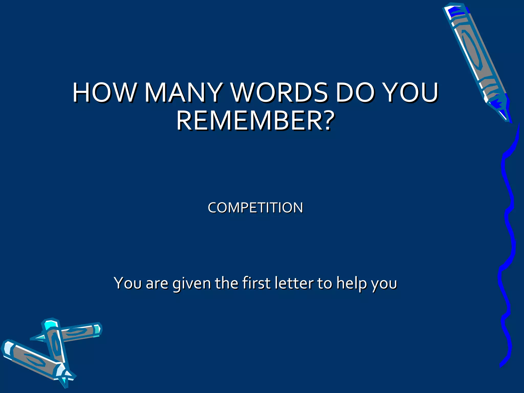 How Many Words Do You Remember easy Version PPT how-many-words-do-you-remember-easy-version-ppt