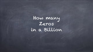 How many
Zeros
in a Billion
 