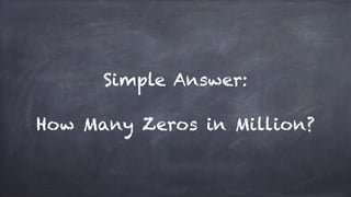 How many zeros in million | PPT