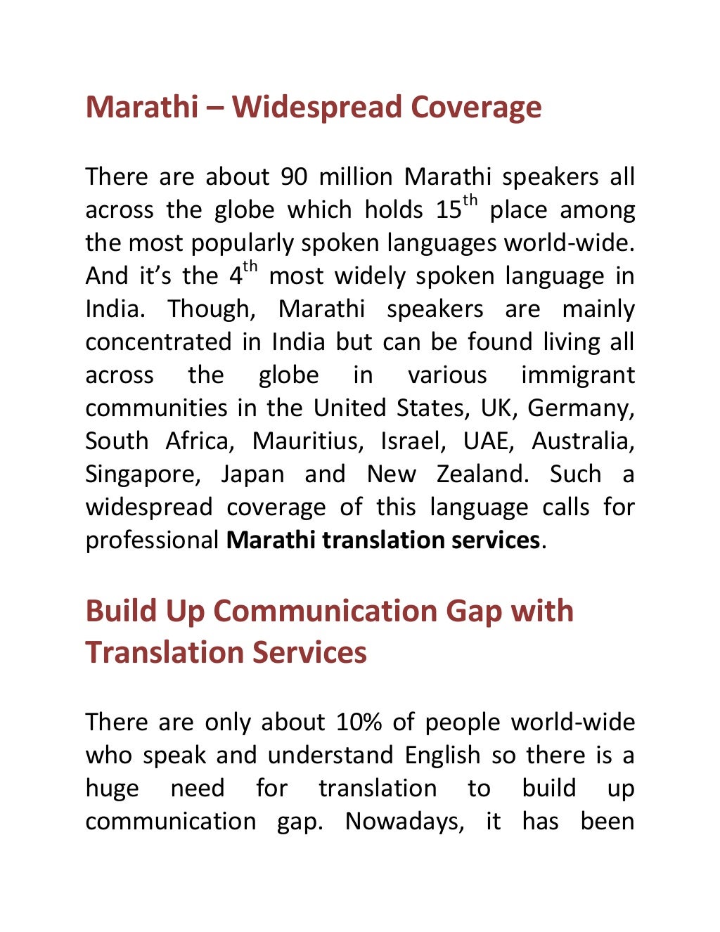 How Marathi Translation Services Make Communication Easier?