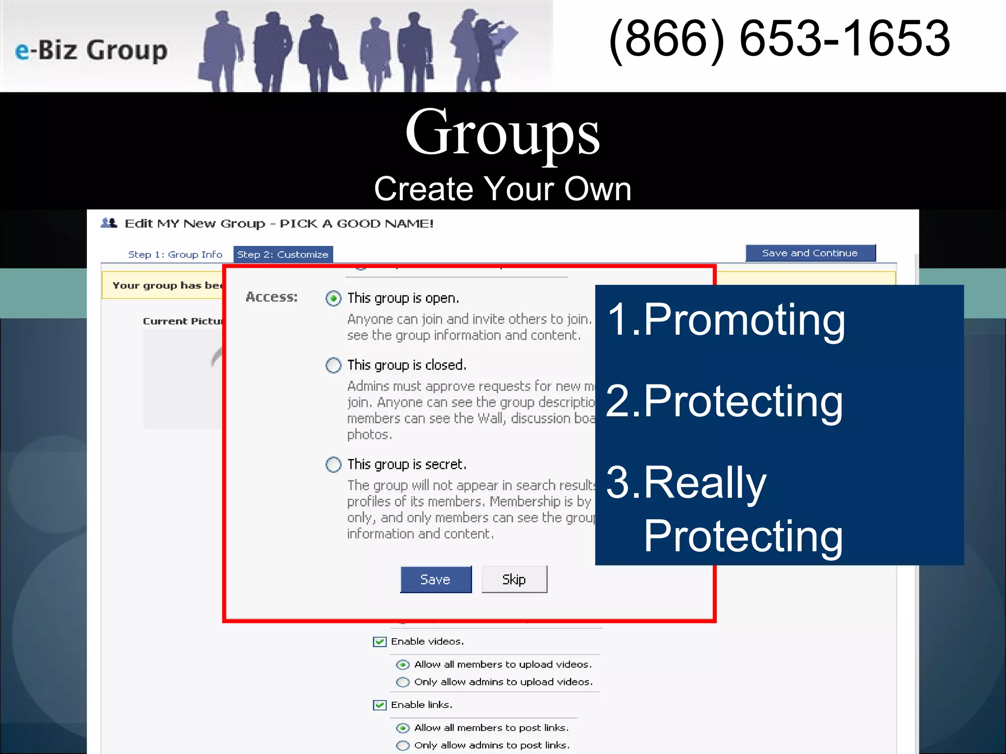 Groups Create Your Own Promoting Protecting Really Protecting 