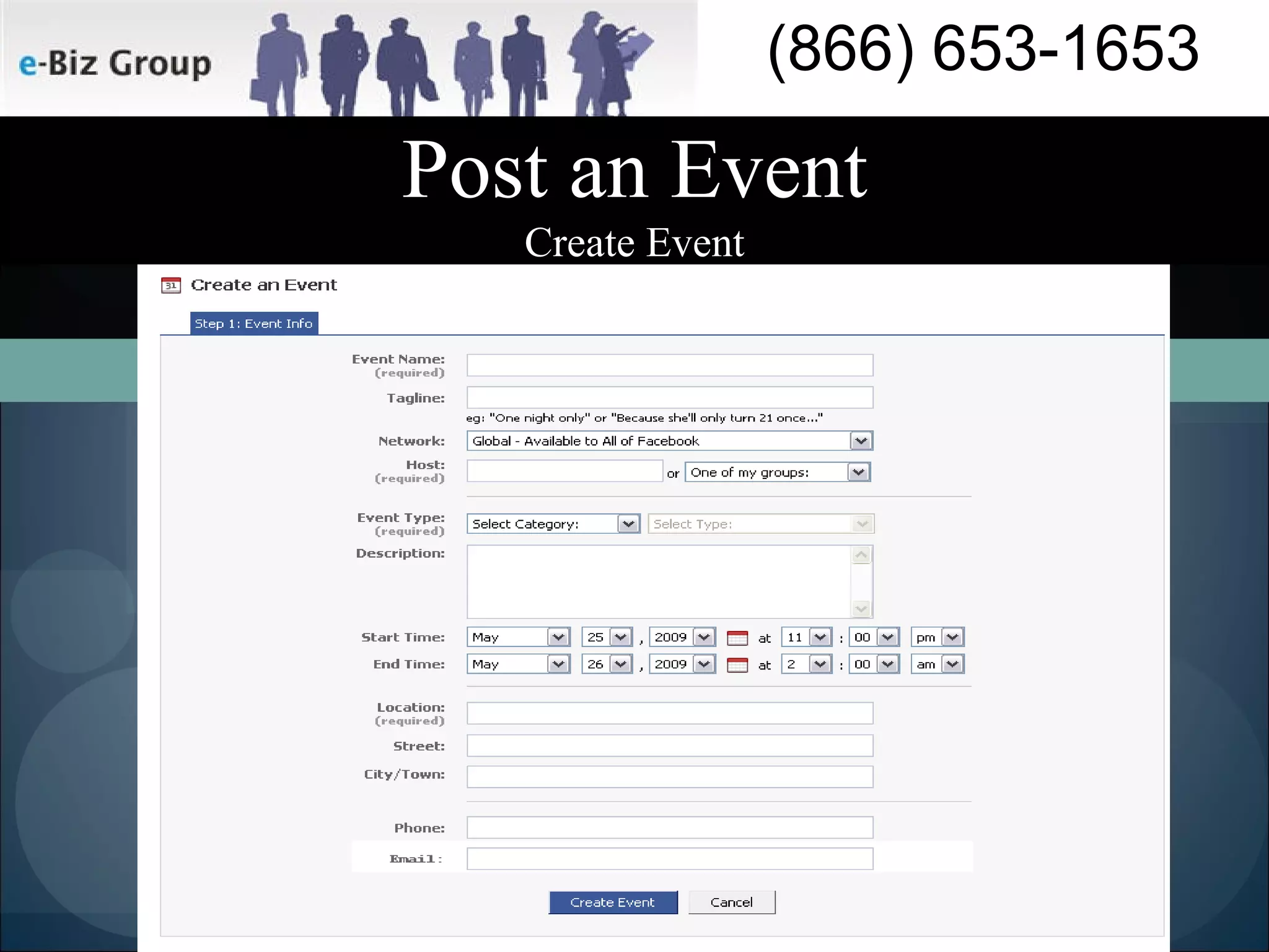 Post an Event Create Event 