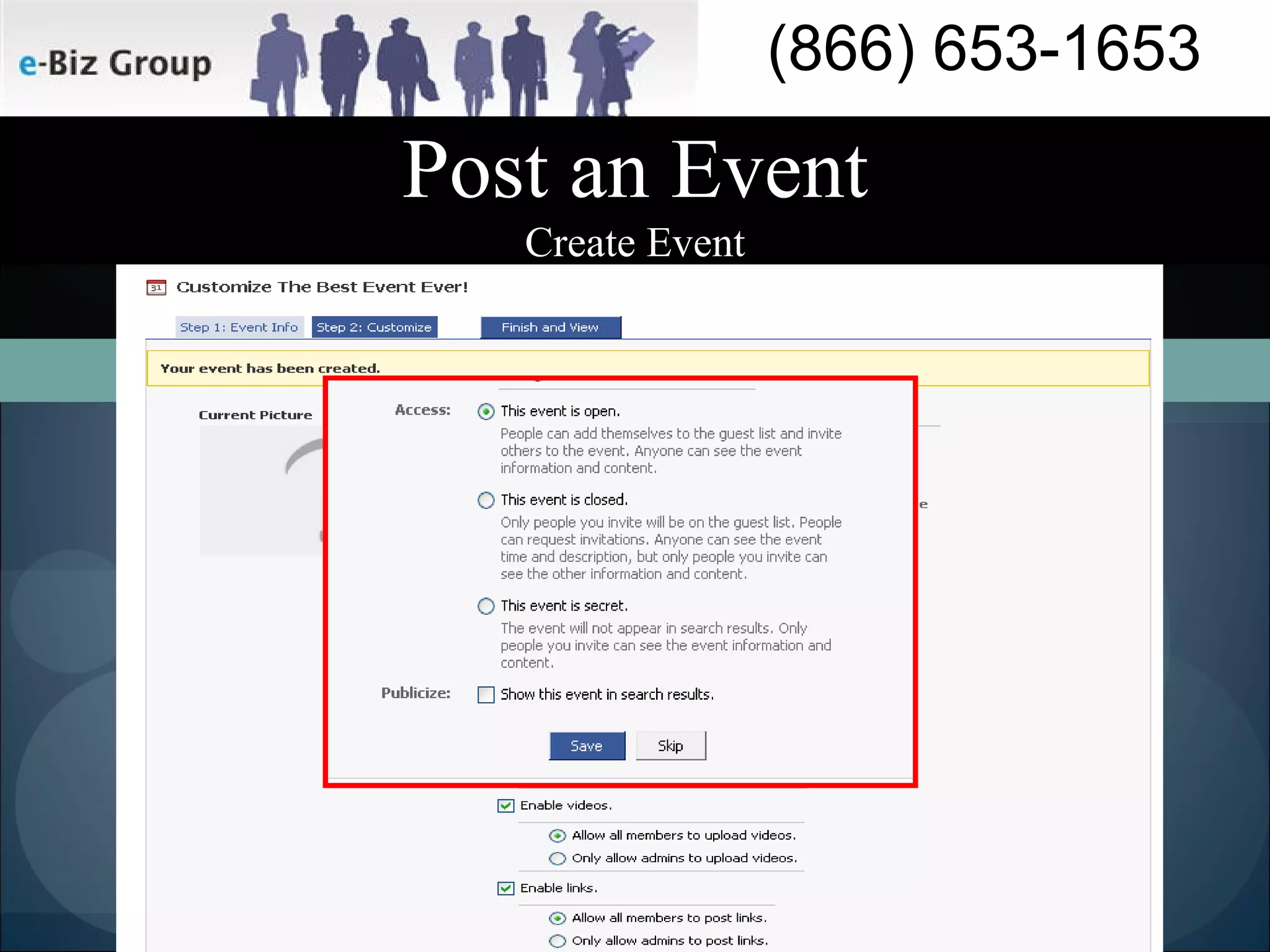 Post an Event Create Event 