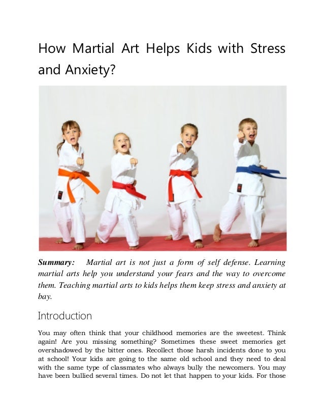 How martial art helps kids with stress and anxiety