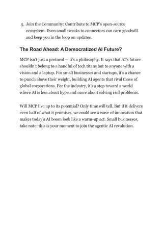 How MCP Could Redefine the Future of Agentic AI A New Lens on ...