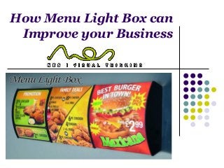How Menu Light Box can 
Improve your Business 
 