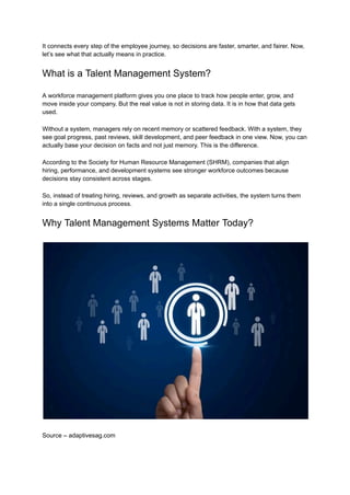 One Talent System How Missing a Talent Management System Can Destroy Team Performance in ...