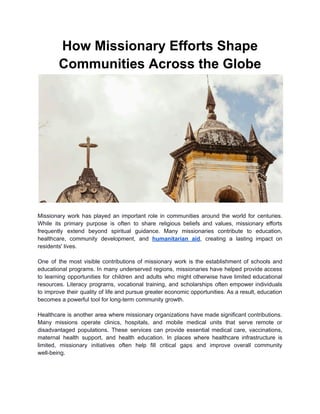 How Missionary Efforts Shape Communities Across the Globe.pdf
