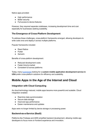 How Mobile App Development Has Evolved Over the Years | PDF