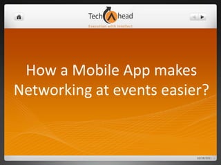 How a Mobile App makes
Networking at events easier?


                          10/28/2011
 