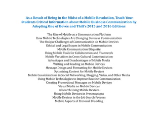 A Complimentary Set of 
Seven Infographics about 
Mobile Business 
Communication Is Available 
on SlideShare. Click each 
...