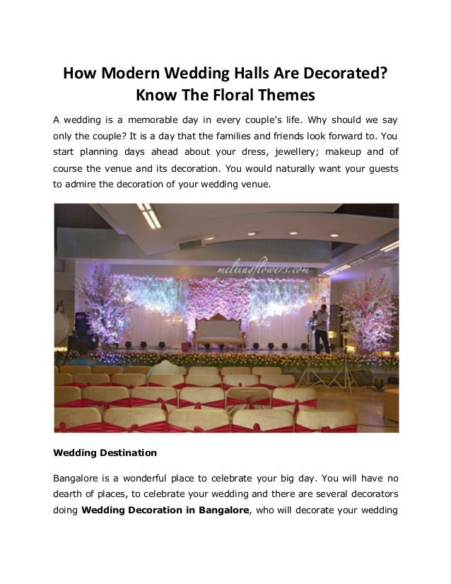 How Modern Wedding Halls Are Decorated