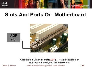 Slots And Ports On  Motherboard AGP slot  Accelerated Graphics Port ( AGP ) -  is 32-bit expansion slot , AGP is designed for video card . 