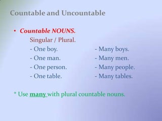Com Man Countable Grammar: How Much - How Many | PPTX
