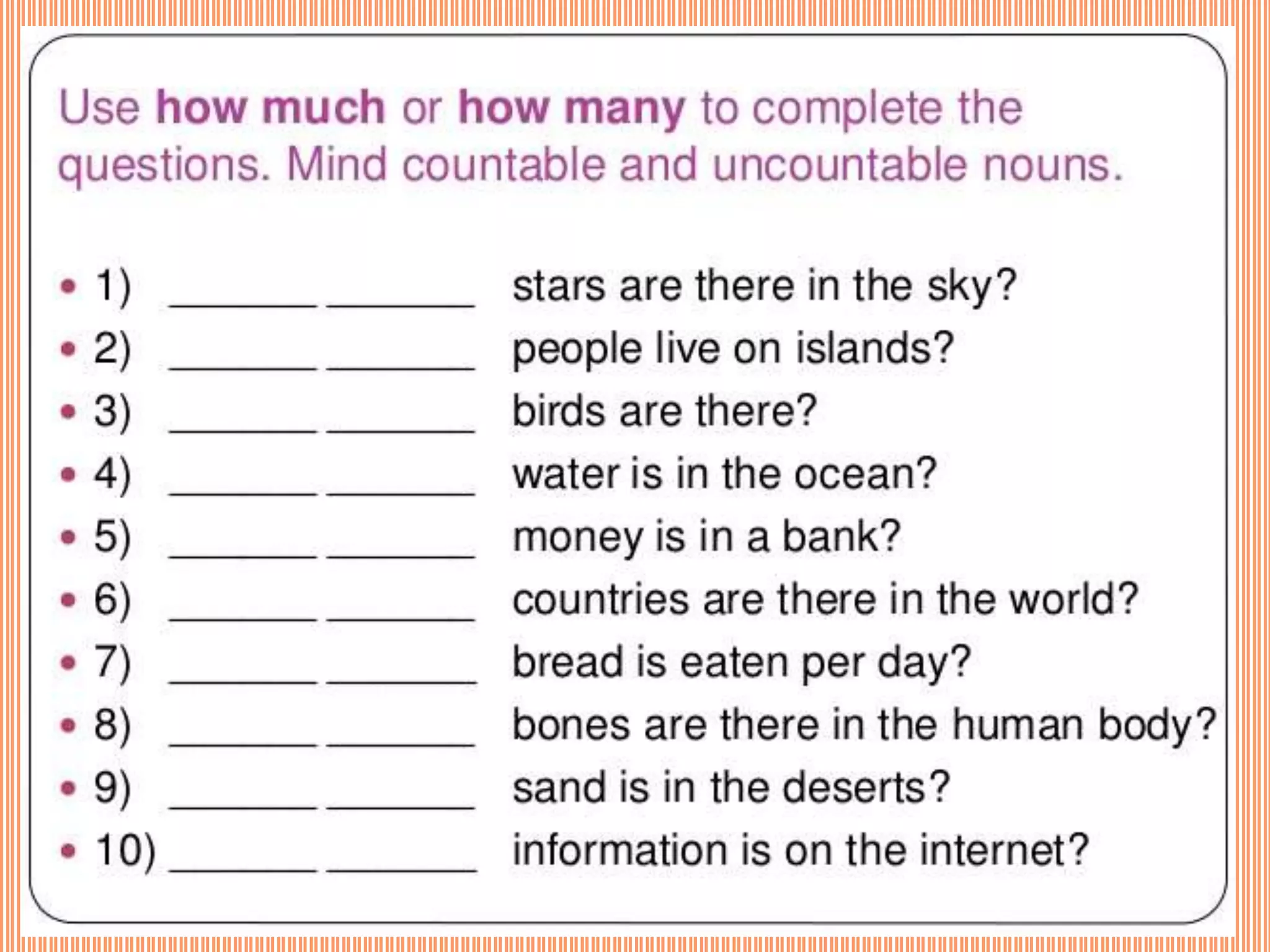 How much and how many