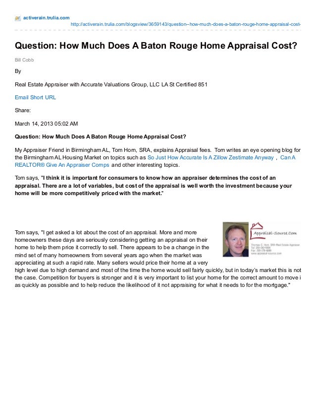 how much is a home appraisal in colorado