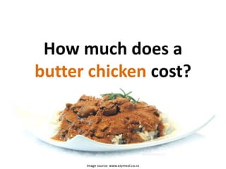 How much does a butter chicken cost? Image source: www.ezymeal.co.nz 