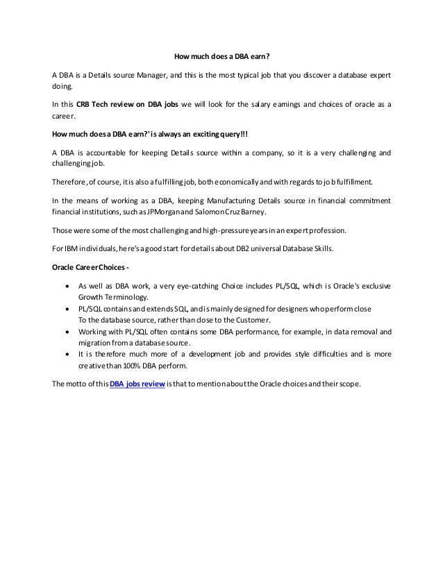 How much does a dba earn