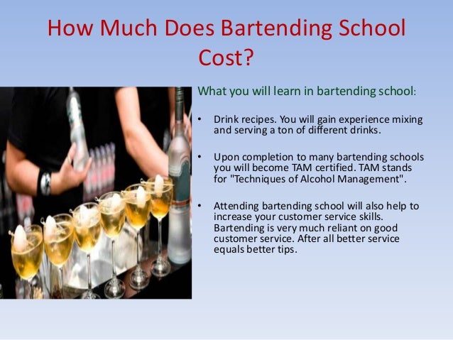 How much does bartending school cost?