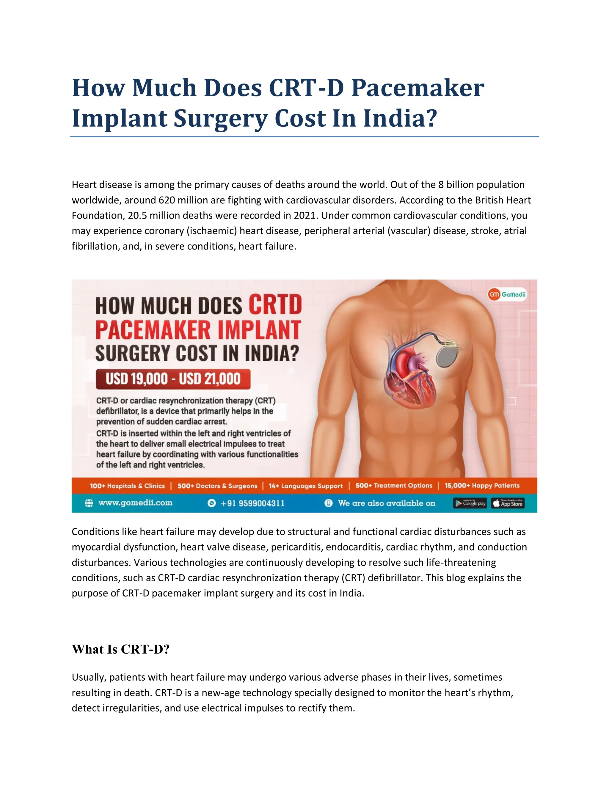 How Much Does CRT-D Pacemaker Implant Surgery Cost In India.pdf