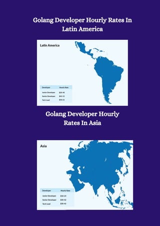 Golang Developer Hourly Rates In
Latin America
Golang Developer Hourly
Rates In Asia
 