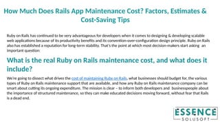 How Much Does Rails App Maintenance Cost Factors, Estimates & Cost ...