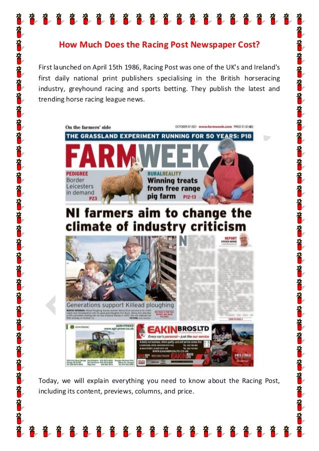How much does the racing post newspaper cost_FarmWeek